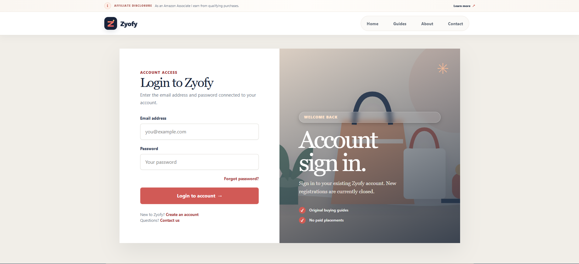 Zyofy — Affiliate E-Commerce Platform project screenshot